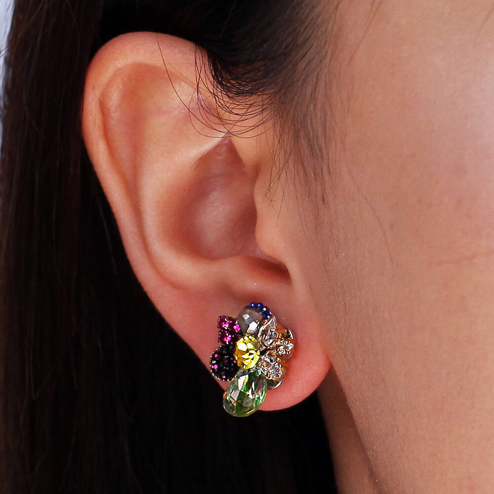 colorful flower earrings