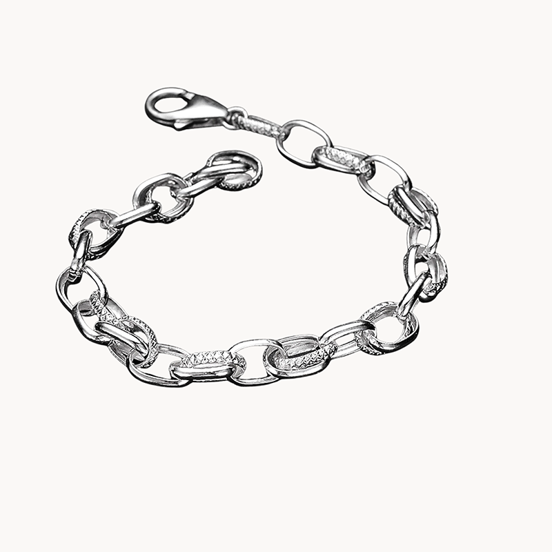 Chunky Chain 925 Sterling Silver Bracelet