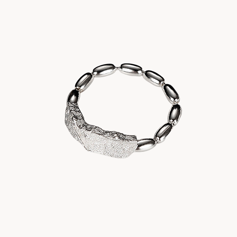 Genuine Sterling Silver Olive Chain Ring
