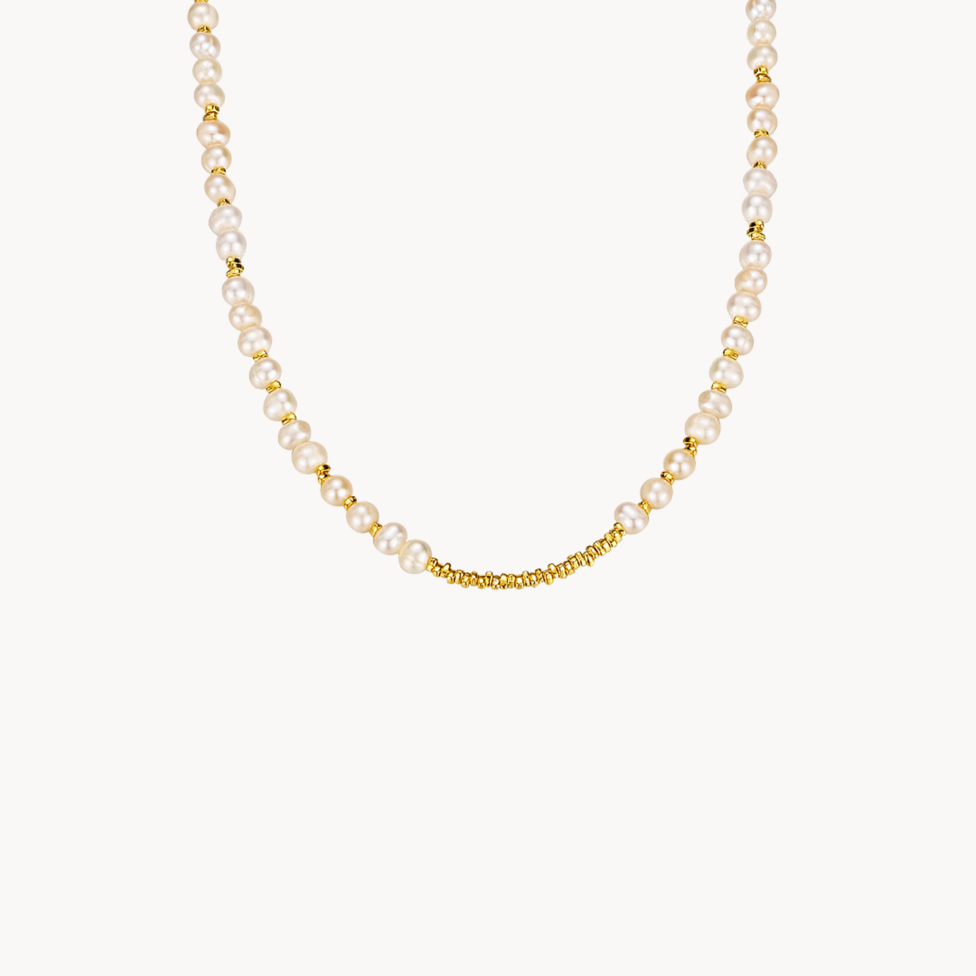 Pearl Bead Necklace with Sterling Silver or 18k Gold Chain