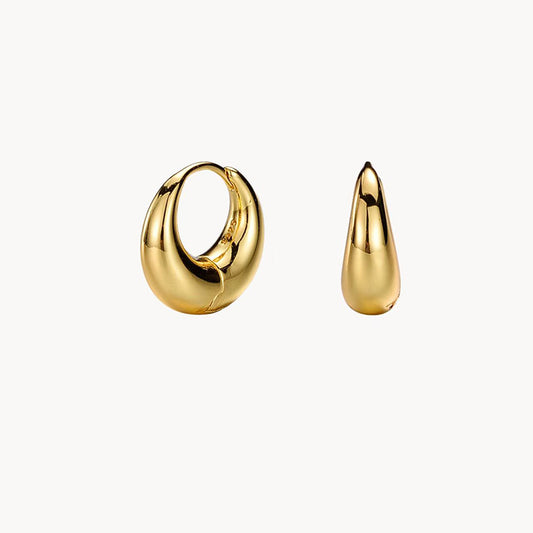 18k Gold Vermeil Hoop Earring in Clutch Style