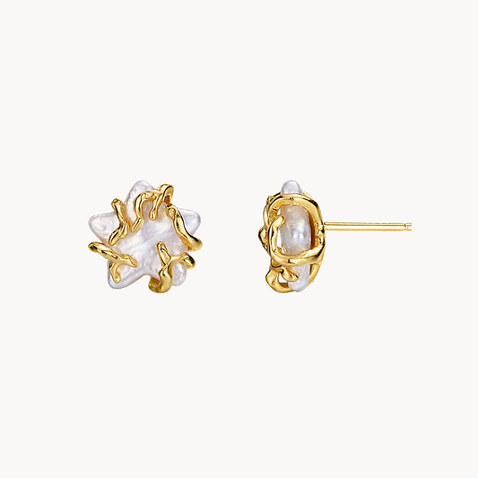Solid 925 Silver Stud Earring with Star Shape Crystal