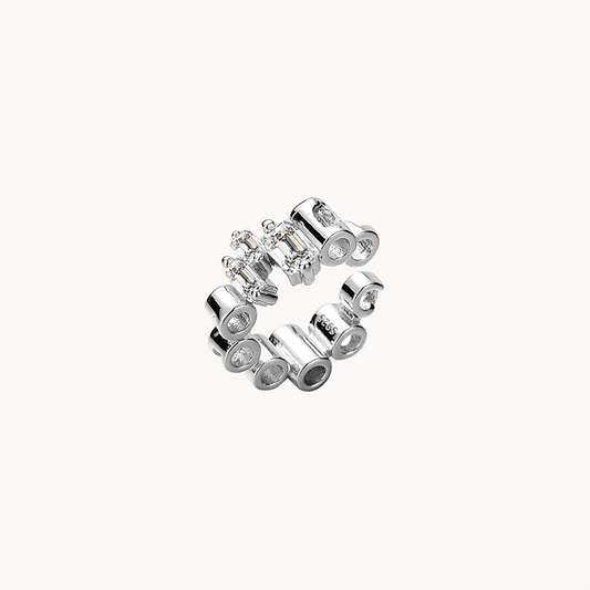 Sterling S925 Silver Geometric Short Tube Clip Earrings