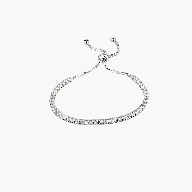 925 Silver Bridal Bracelet with Cubic Zirconia Stones