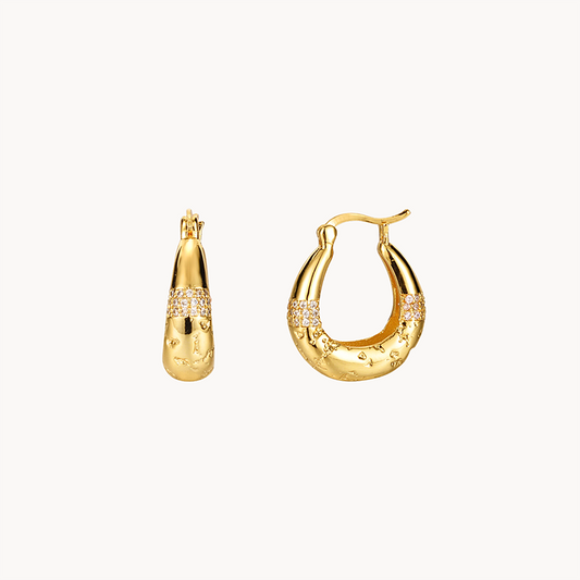 Stylish Bold Hoop Earrings in 18k Gold or Sterling Silver Finish