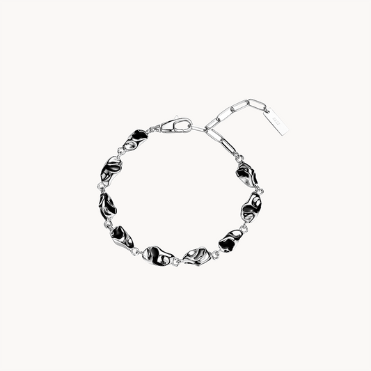 Black Enamel Original 925 Silver Drip Bracelet