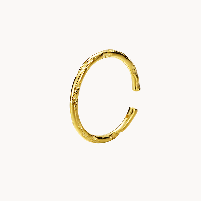 Adjustable Sculptured Ring in 18k Yellow Gold or S925 Silver
