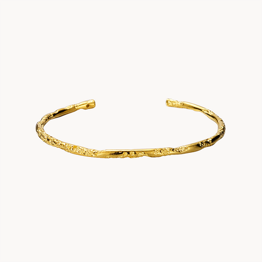 Sculptured Gold-plated 925 Silver Bracelet with Totem