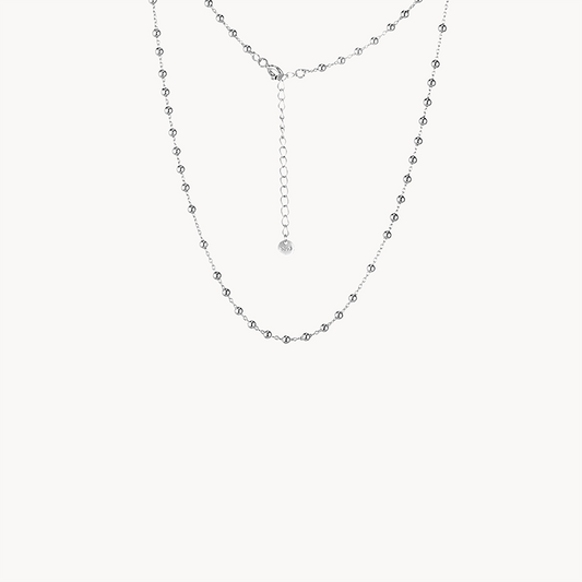 Small Ball Chain Necklace in Solid 925 Silver or 18k Gold Finish