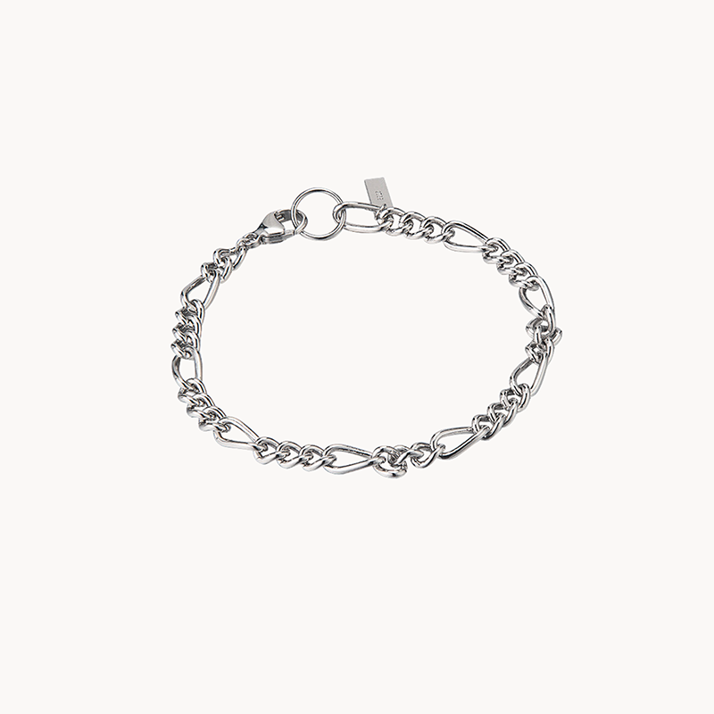 Luxury Sterling Silver Figaro Chain Bracelet