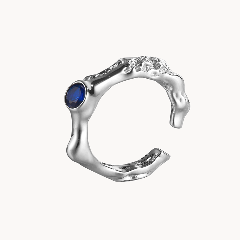 Sterling Silver Luxury Ring with Blue Gemstone