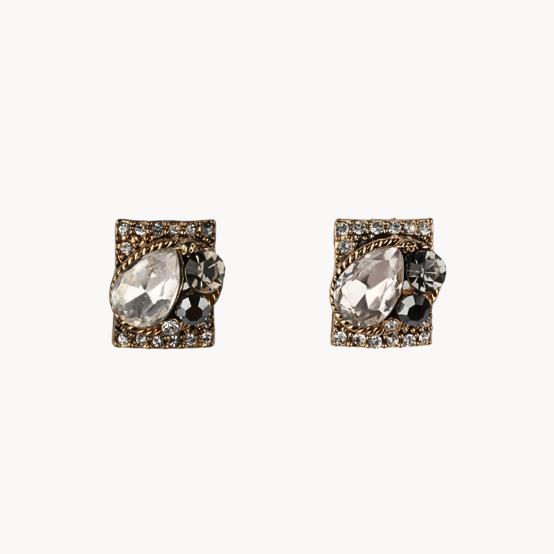 Vintage Swarovski Crystal Stud Earrings with Sterling Silver