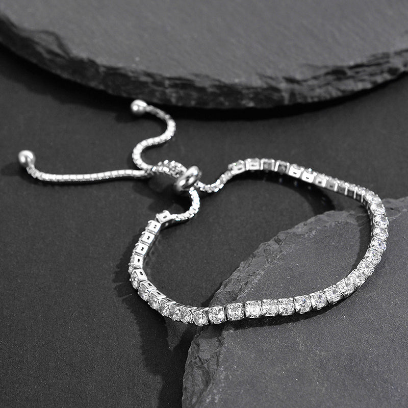 925 Silver Bridal Bracelet with Cubic Zirconia Stones