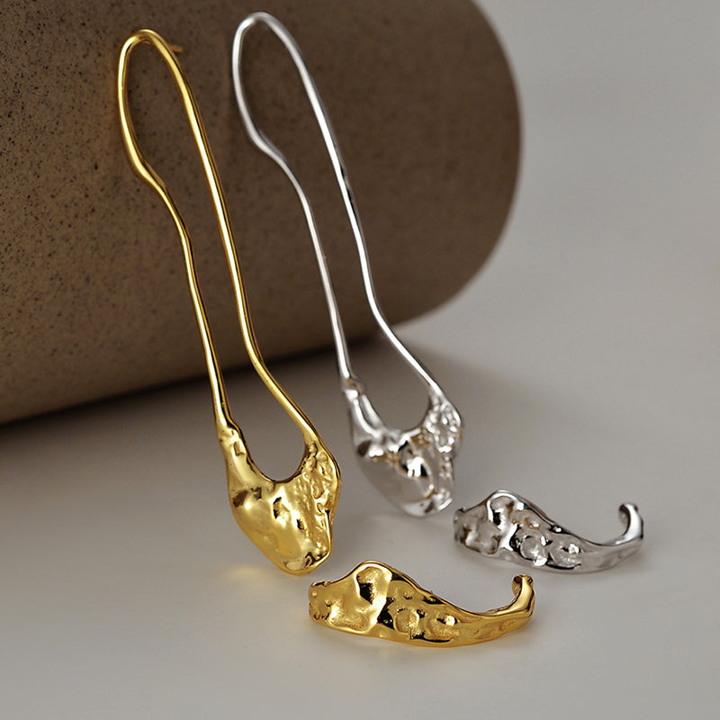 Irregular Youth of Vigor Earrings in S925 Silver or 18k Gold Finish