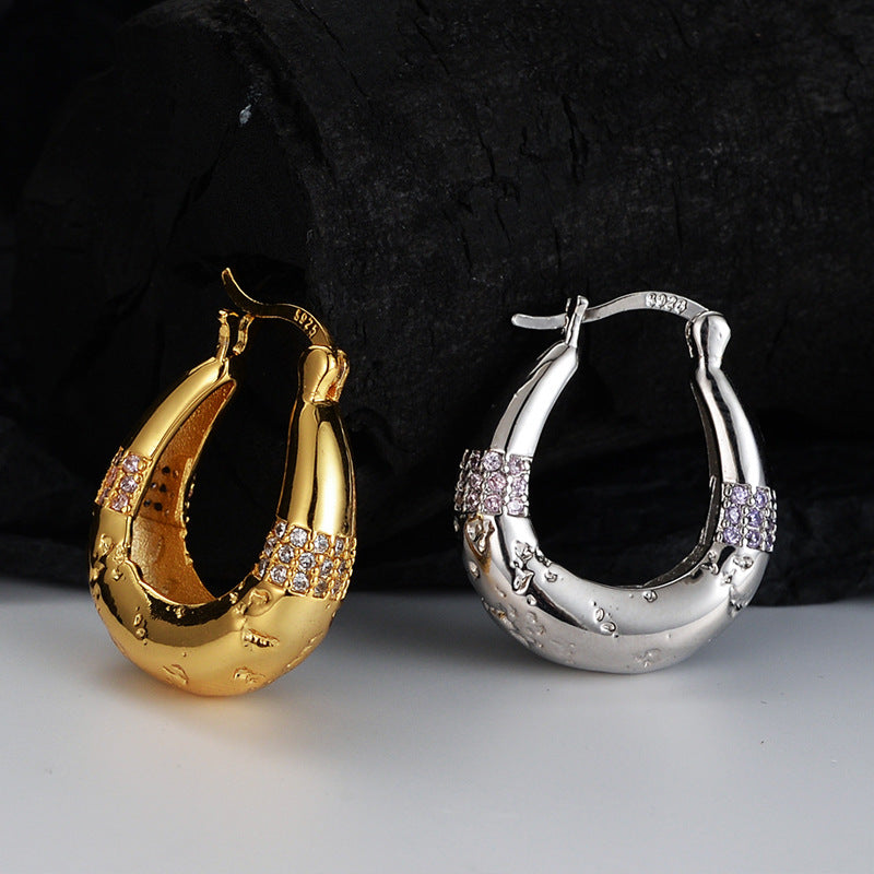 Stylish Bold Hoop Earrings in 18k Gold or Sterling Silver Finish