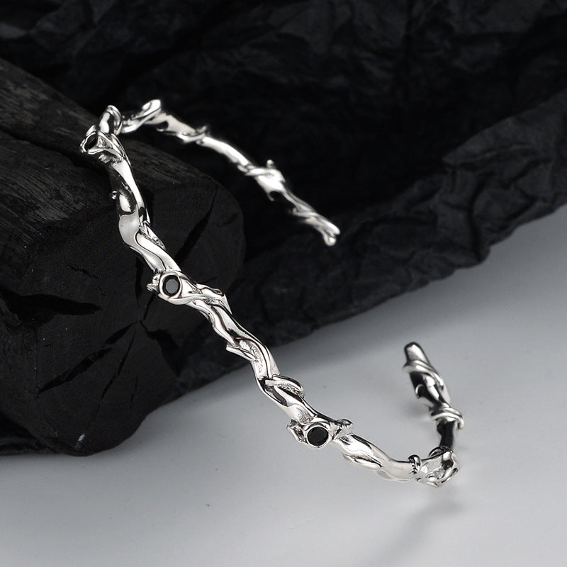 Luxury Sterling Silver Bangle with Rope Twist Design