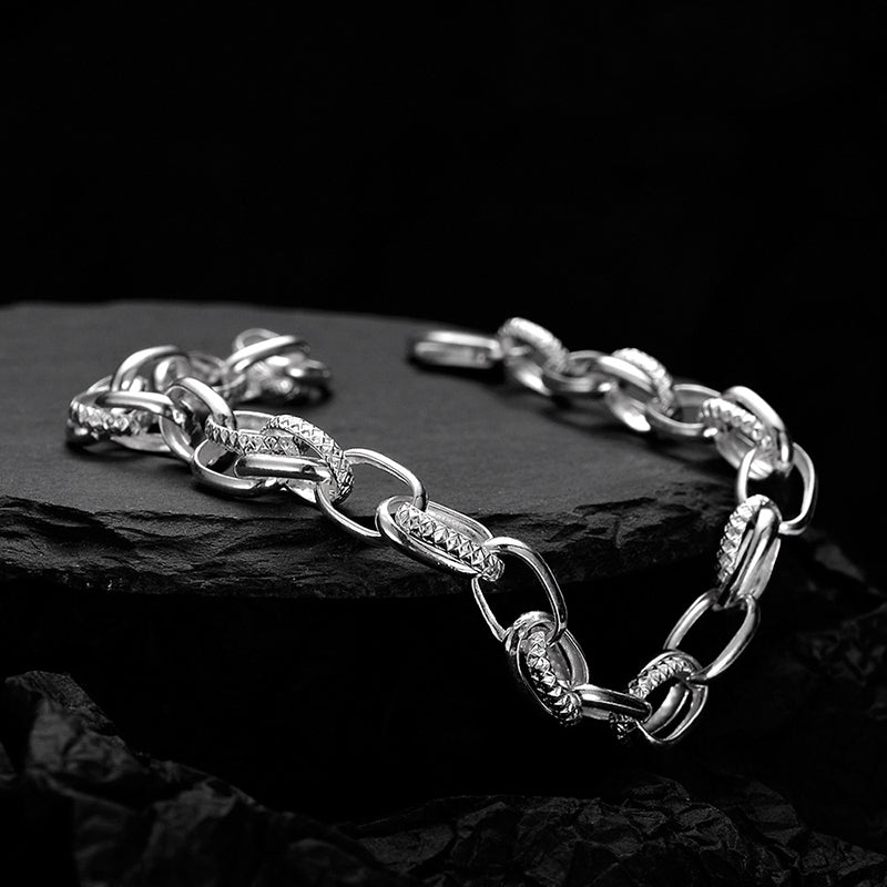 Chunky Chain 925 Sterling Silver Bracelet