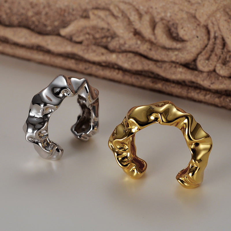 Adjustable Irregular Ring in 18k Gold or Sterling Silver Finish