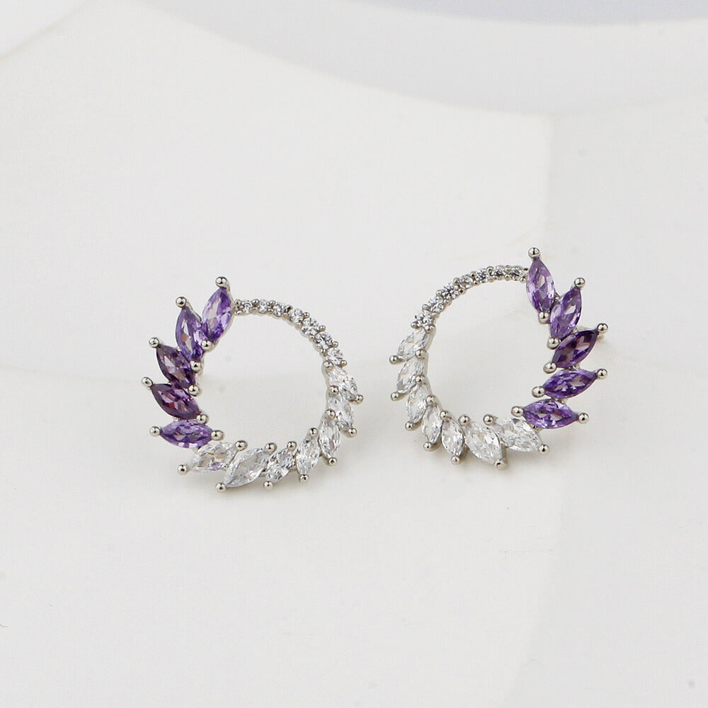 silver and indigo earring