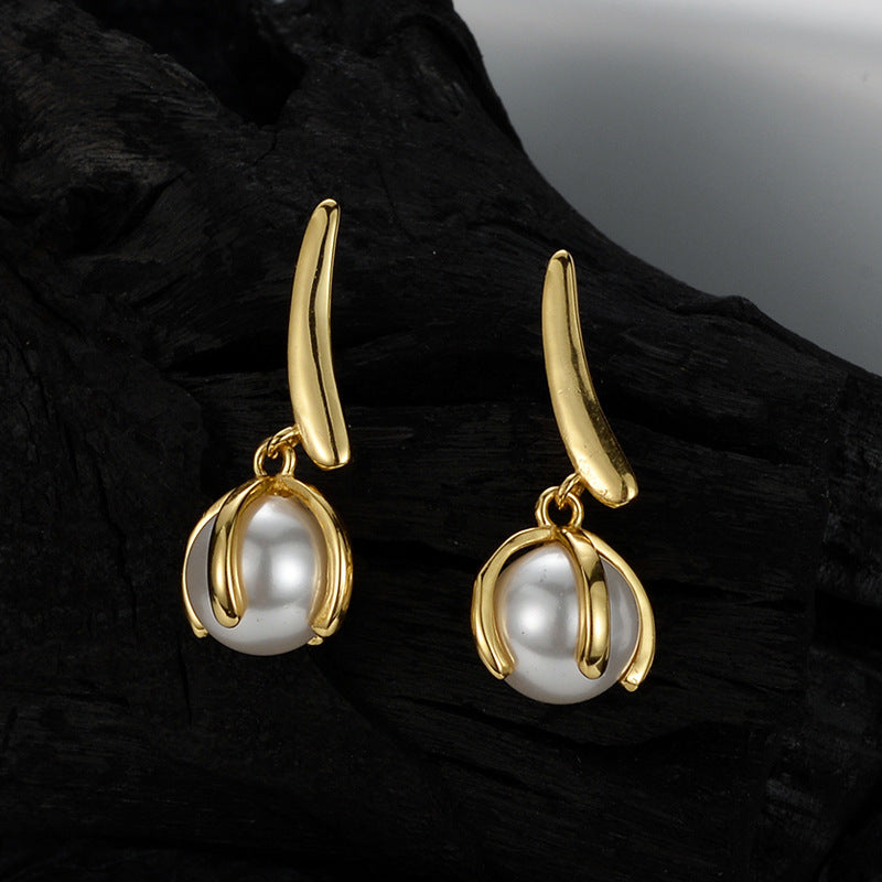 Fresh Water Pearl Earring with S925 Silver or 18k Gold Frame