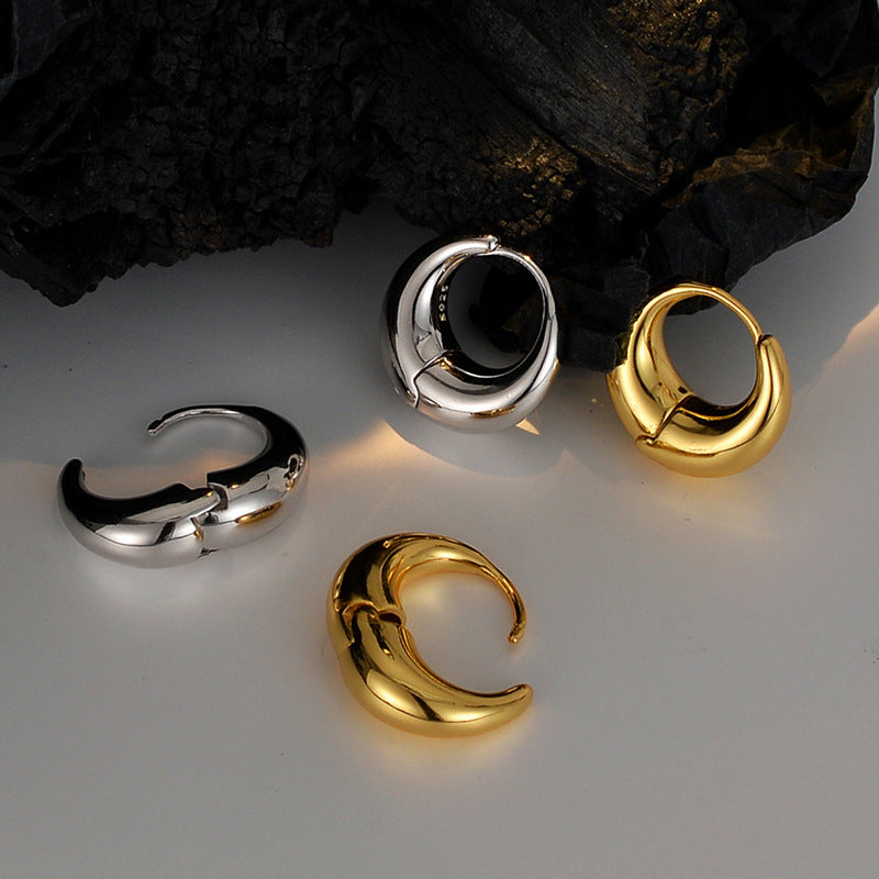 18k Gold Vermeil Hoop Earring in Clutch Style