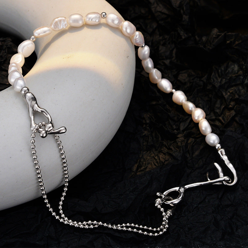 Light Luxury Pearl Hollow Double-Chain Necklace