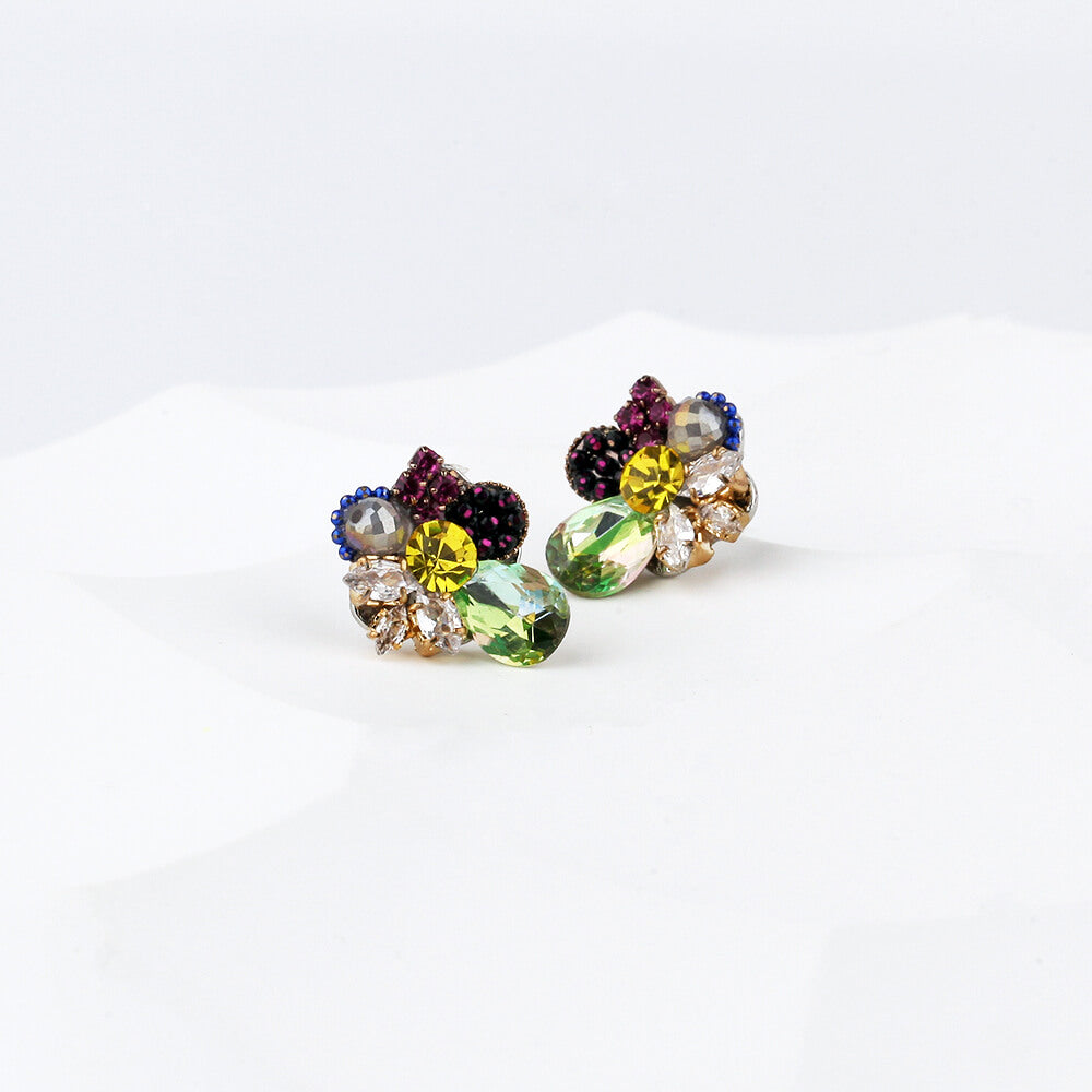 colorful flower earrings