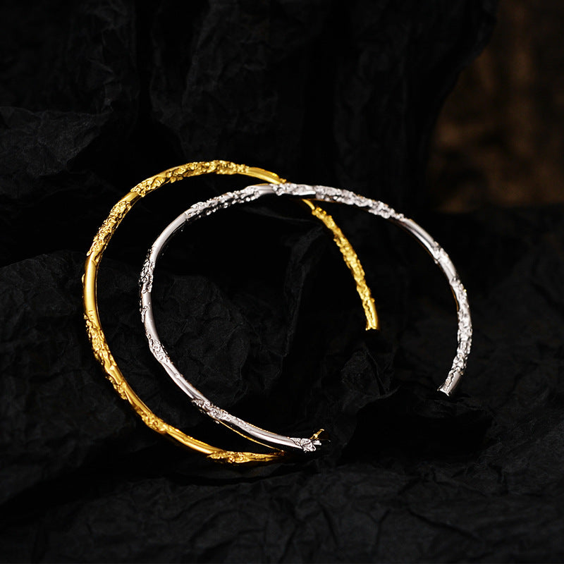 Sculptured Gold-plated 925 Silver Bracelet with Totem