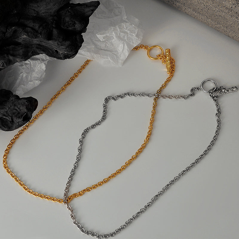Clavicle Necklace with 925 Silver or 18k Gold Chain