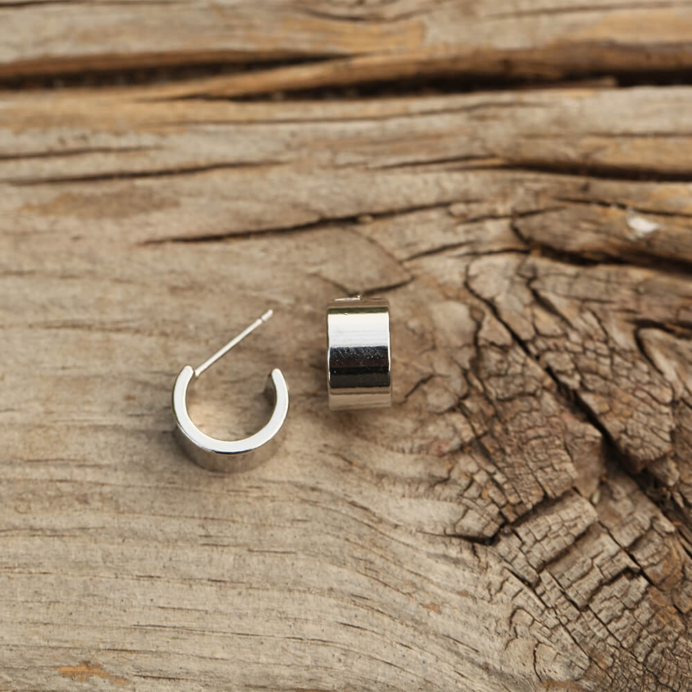 silver huggie earring