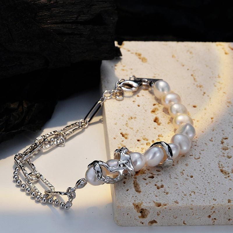 white pearl wrist jewelry