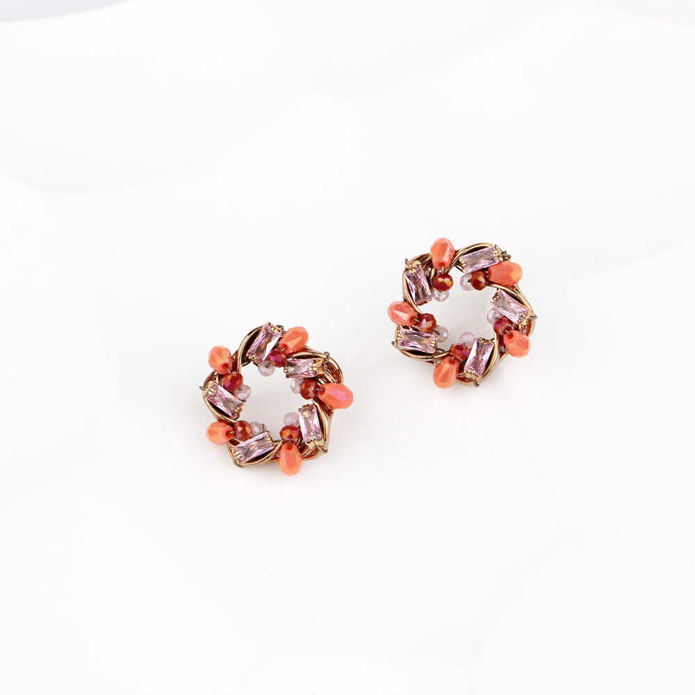 orange/green bright earrings