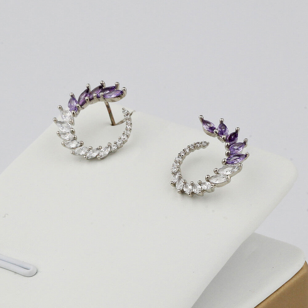 silver and indigo earring