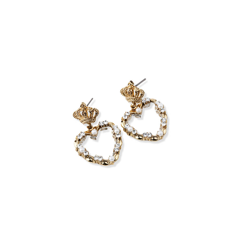 12k Gold-Plated Royal Statement Drop Earrings with Pearls