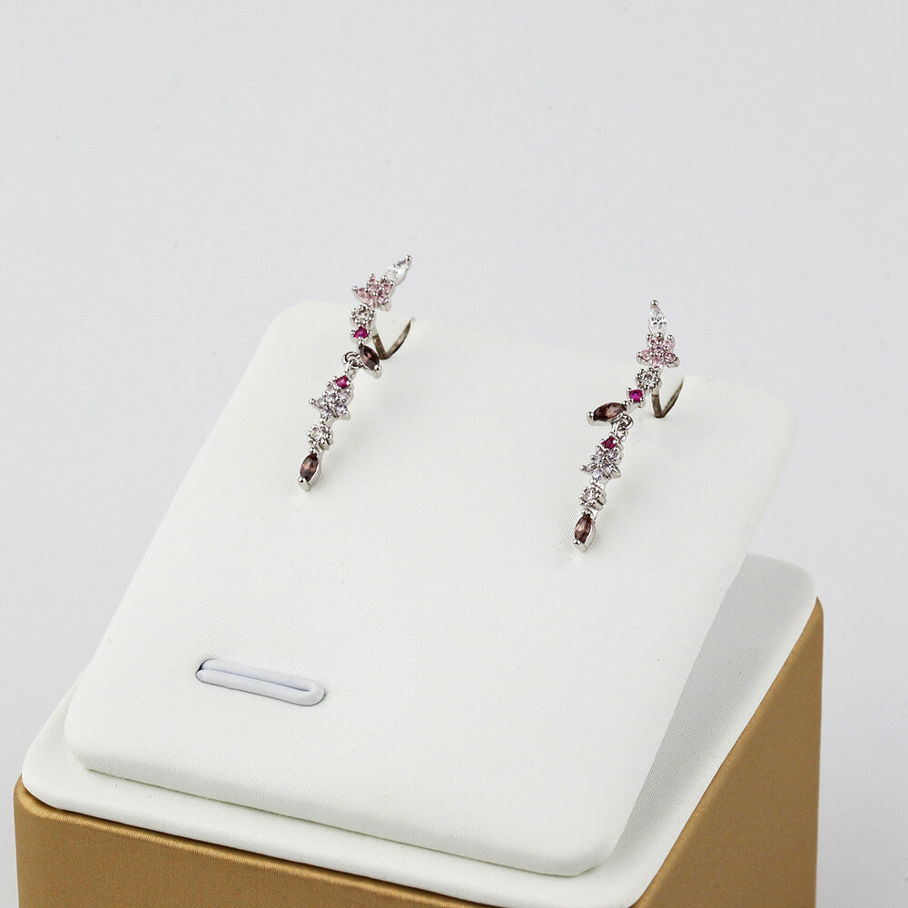 Long Statement Earring with Stylish Crystal Cuts