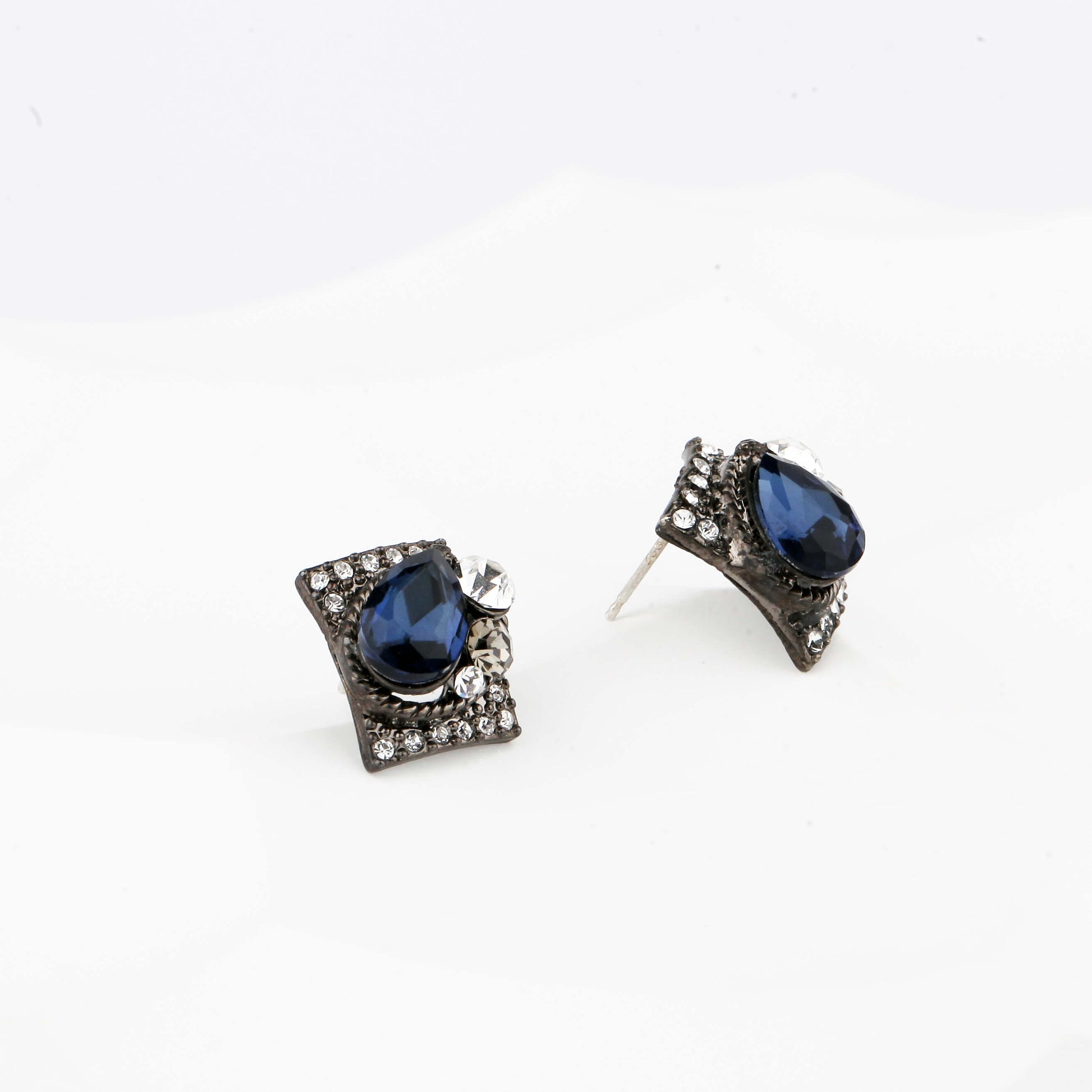 Vintage Swarovski Crystal Stud Earrings with Sterling Silver