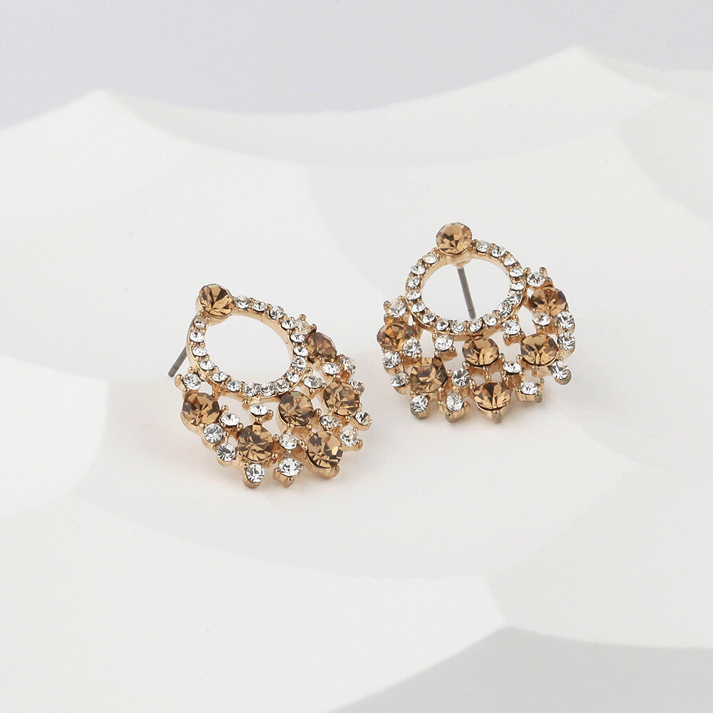 Crystal Daisy Drop Earrings with 14k Gold Plated Copper