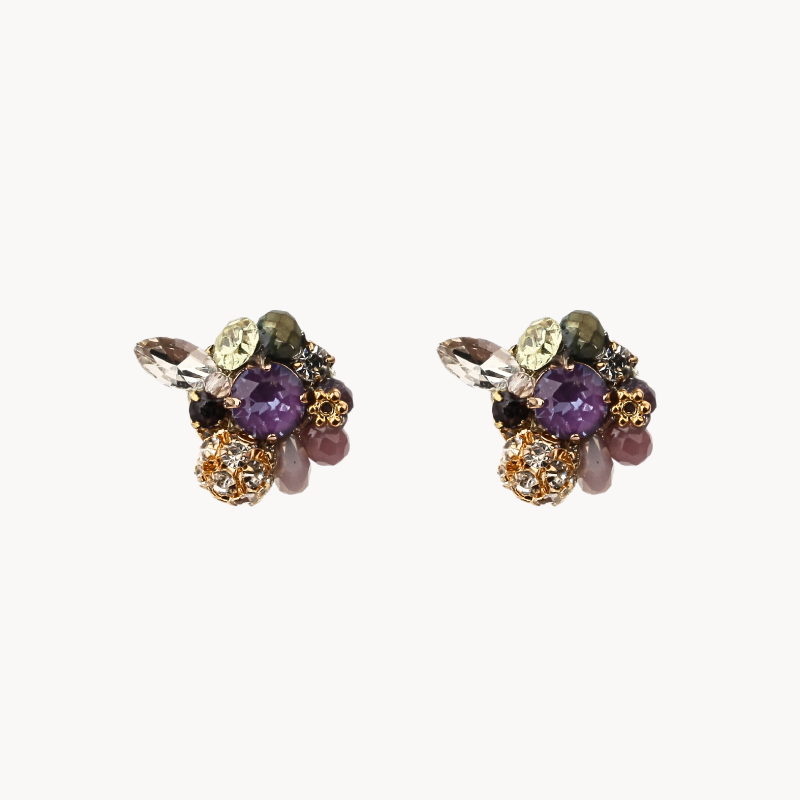 Natural Swarovski Crystal Stones Stud Earrings