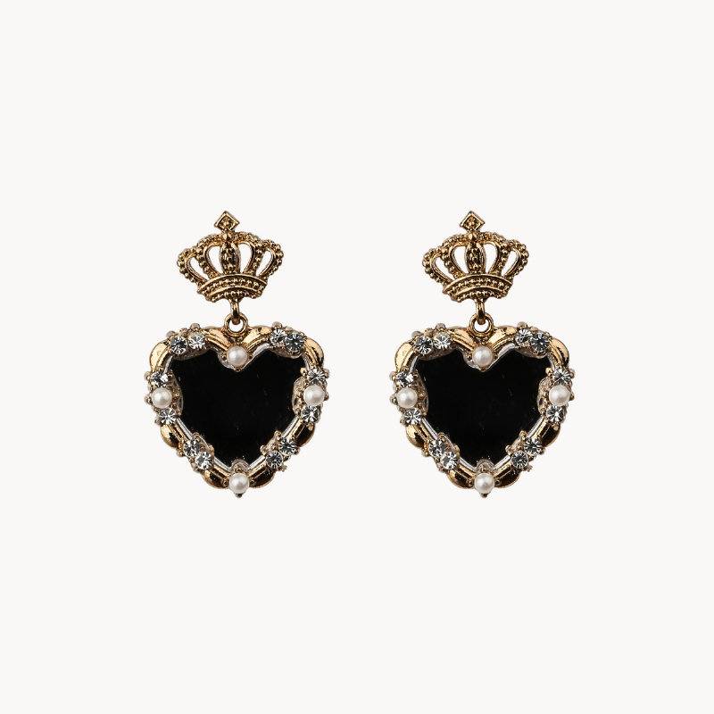 12k Gold-Plated Royal Statement Drop Earrings with Pearls