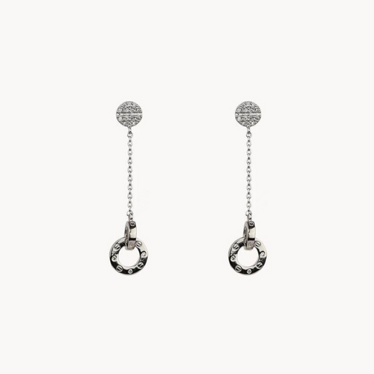 Nickle Free Silver Drop Earrings with 14k Gold