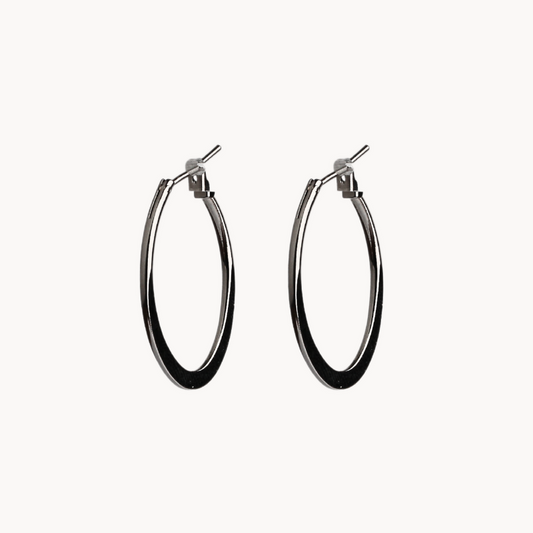 Nickle-Free Gold Plated Medium Hoop Earrings