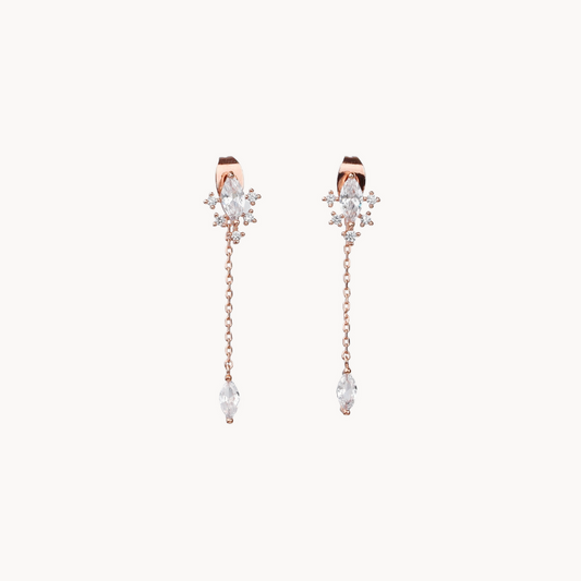 Royal Crystal Cluster Dangle Earring in Gold-plated Copper