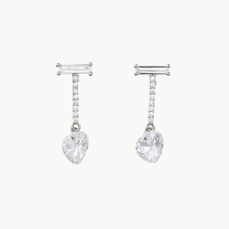 cubic gem drop earring